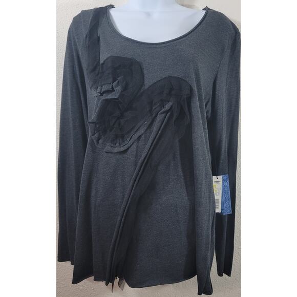 Simply Vera Charcoal Black Pure Night Top Large New With Tags Lightweight Soft - Picture 1 of 7